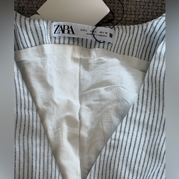 Zara Striped Waistcoat Vest Large  Cotton Buttoned brand new - Picture 4 of 9